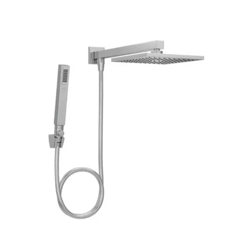 Chuveiro Quadrado (20Cm) - Com Tubo Quadrado C/ Desviador